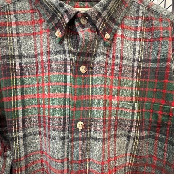 Redhead Plaid Heavier Flannel Shirt Mens XL Long Sleeve Holiday Winter Gray Red - Picture 4 of 7